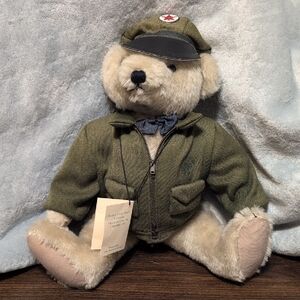The Full Service Bear "Tex" Classic Teddy Bear in Green Outfit
